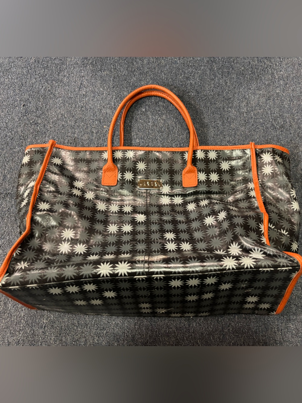 JANE MARVEL TOTE BAG NWOT POUCH W MIRROR INCL GR8 TRAVEL PIECE OPEN TOP